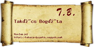 Takács Bogáta névjegykártya