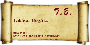Takács Bogáta névjegykártya
